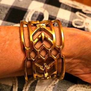 EUC Greek labyrinth cuff bracelet heavy sturdy jewelry